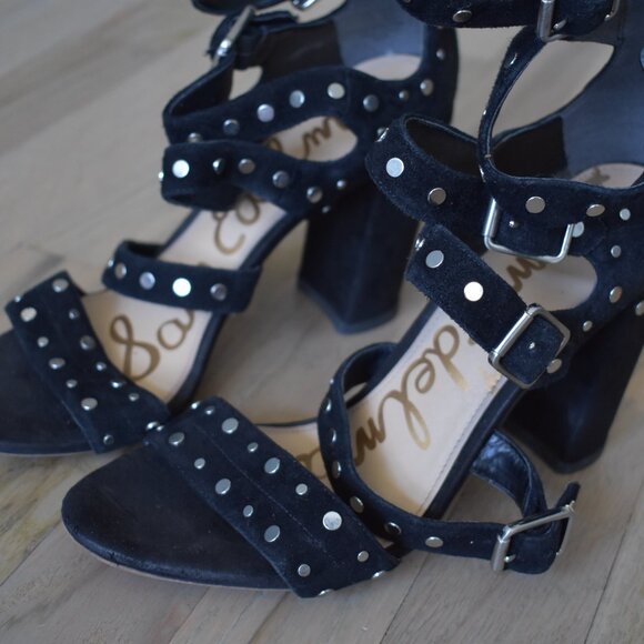 Sam Edelman York Suede Strappy Studded Sandals - Picture 5 of 11